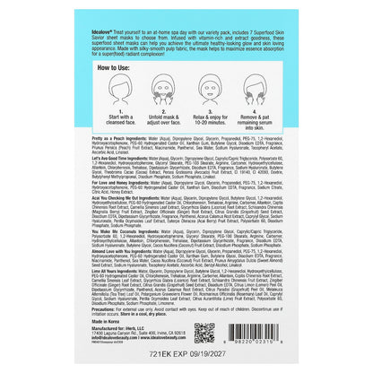 Idealove, Superfood Skin Savior Beauty Masks, Variety Pack, 7 Sheets, 0.68 fl oz (20 ml) Each