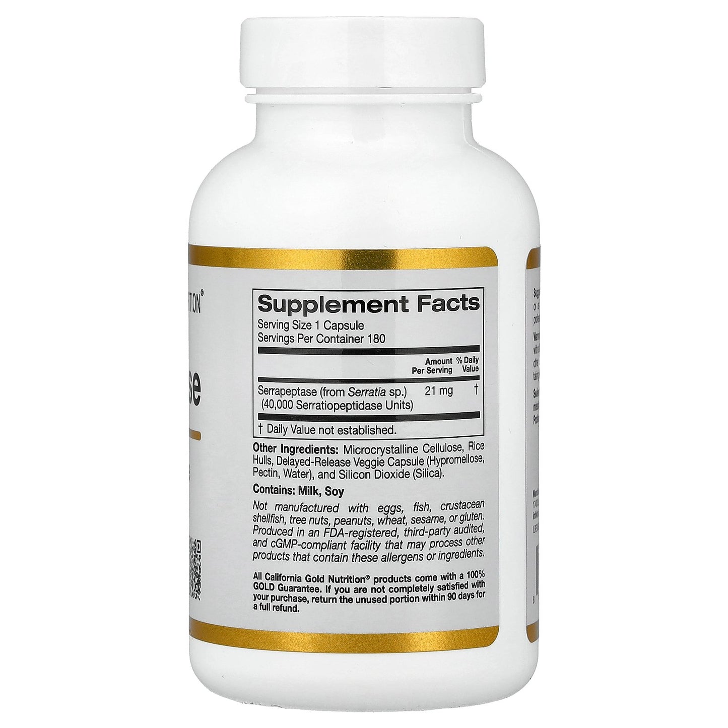 California Gold Nutrition, Serrapeptase, Proteolytic Enzyme, 40,000 SPUs, 180 Veggie Capsules