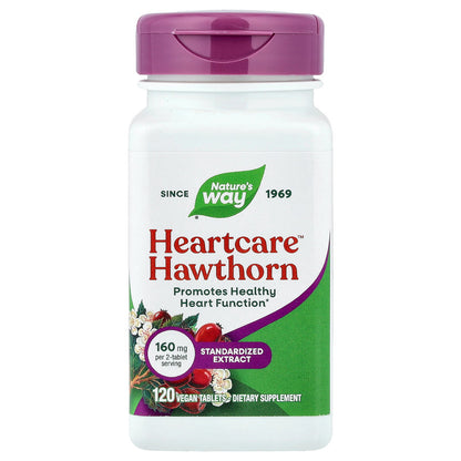 Nature's Way, HeartCare™ Hawthorn, 120 Vegan Tablets (80 mg per Tablet)