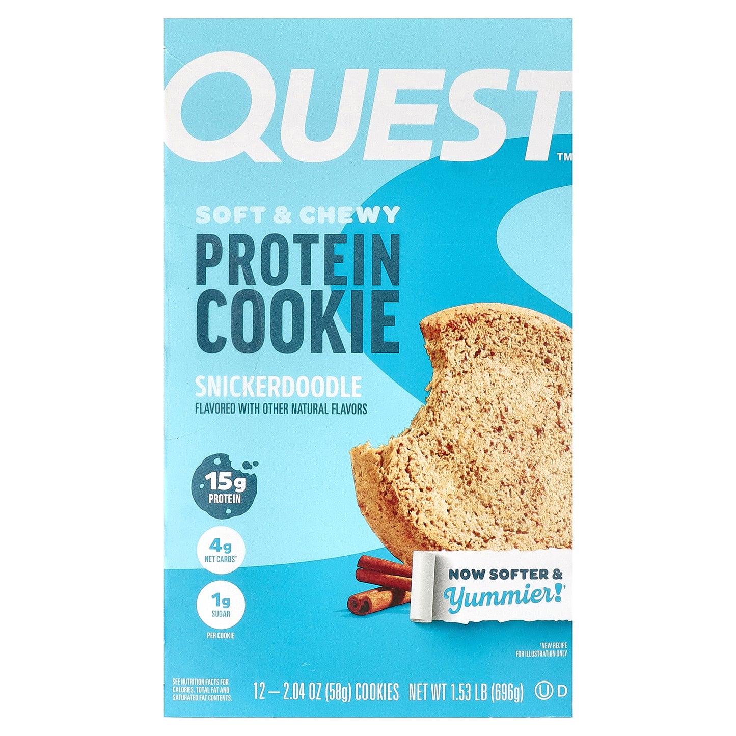 Quest Nutrition, Protein Cookie, Snickerdoodle, 12 Cookies, 2.04 oz (58 g) Each