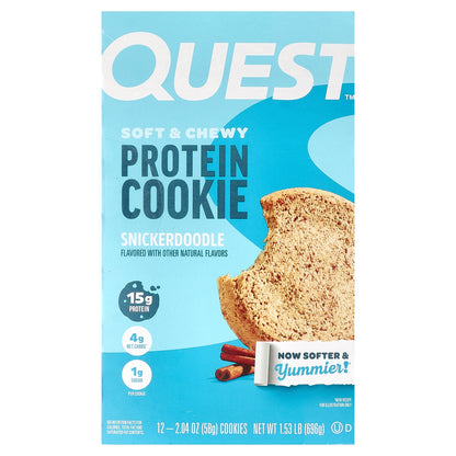 Quest Nutrition, Protein Cookie, Snickerdoodle, 12 Cookies, 2.04 oz (58 g) Each