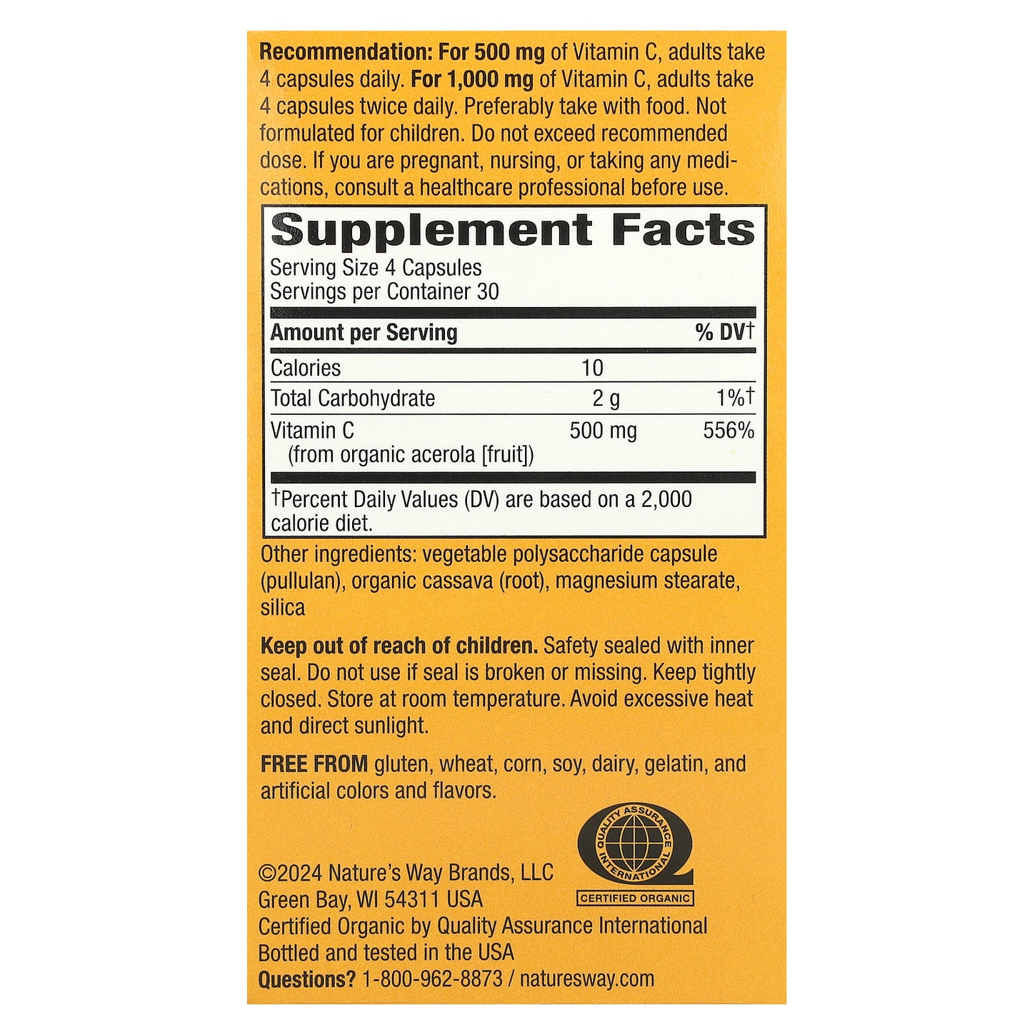 Nature's Way, Alive!®, Vitamin C, 120 Vegan Capsules (125 mg per Capsule)