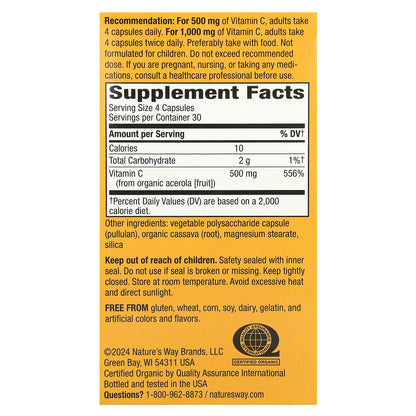 Nature's Way, Alive!®, Vitamin C, 120 Vegan Capsules (125 mg per Capsule)