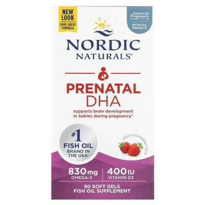 Nordic Naturals, Prenatal DHA, Strawberry, 90 Soft Gels