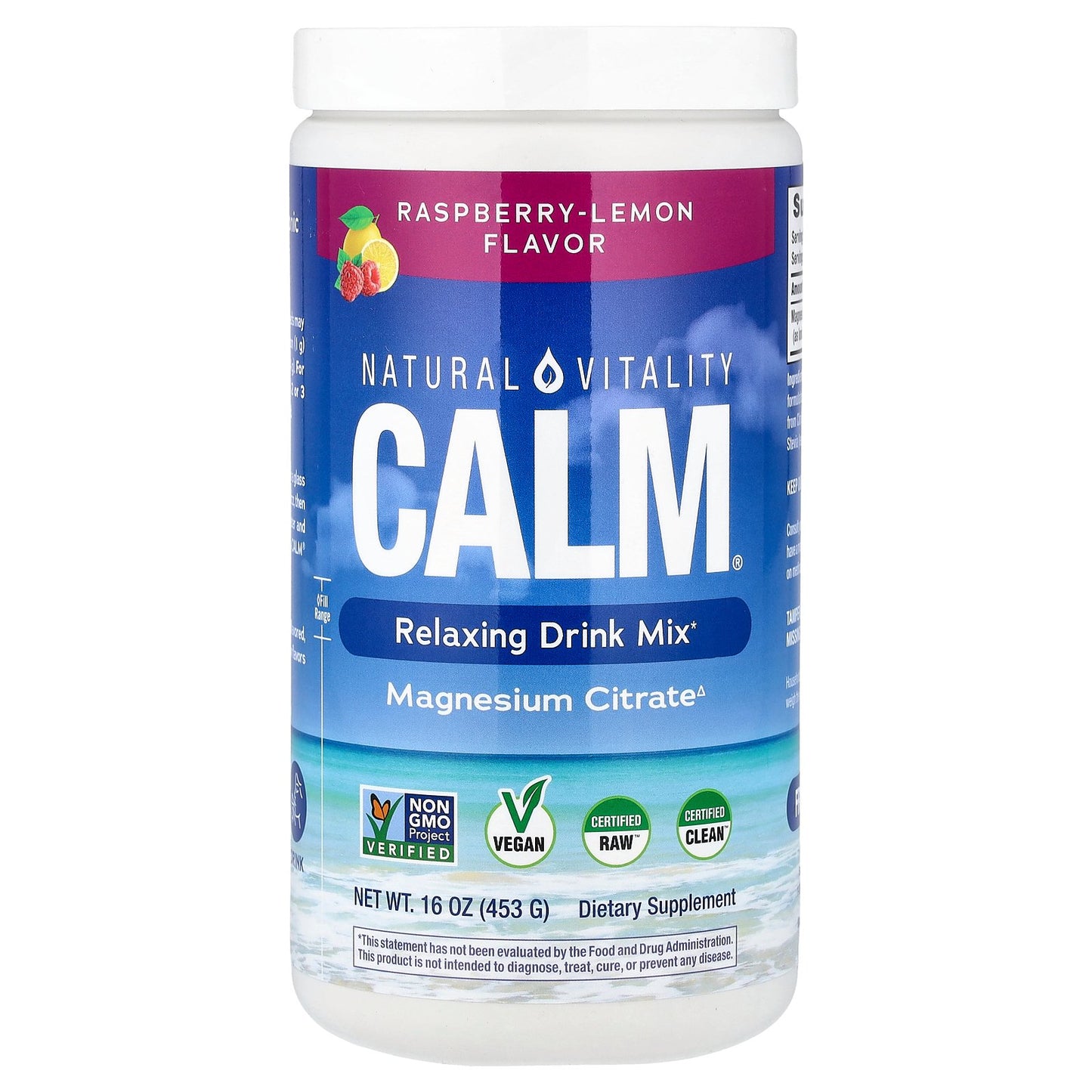 Natural Vitality, CALM®, Relaxing Drink Mix, Raspberry-Lemon, 16 oz (453 g)