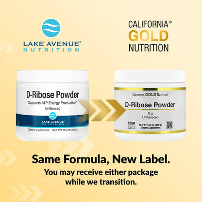 California Gold Nutrition, D-Ribose Powder, Unflavored, 10.6 oz (300 g)
