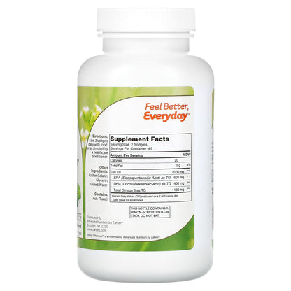 Zahler, Omega 3 Platinum, Advanced Omega 3 Fish Oil, 90 Softgels (1,000 mg per Softgel)