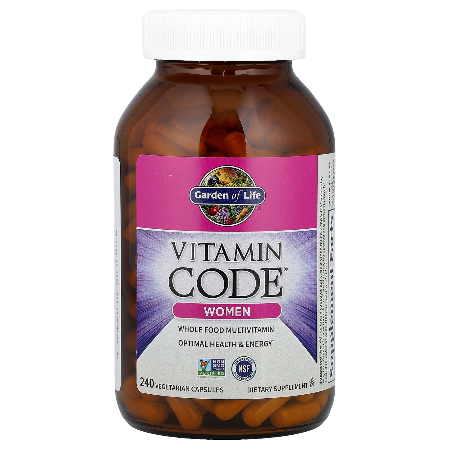 Garden of Life, Vitamin Code®, Whole Food Multivitamin, Women, 240 Vegetarian Capsules