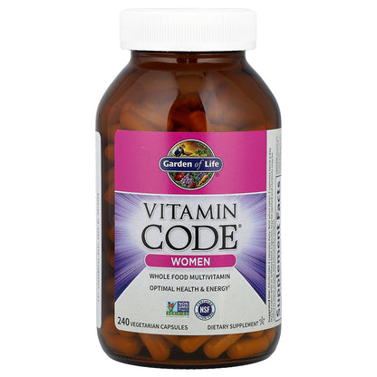 Garden of Life, Vitamin Code®, Whole Food Multivitamin, Women, 240 Vegetarian Capsules
