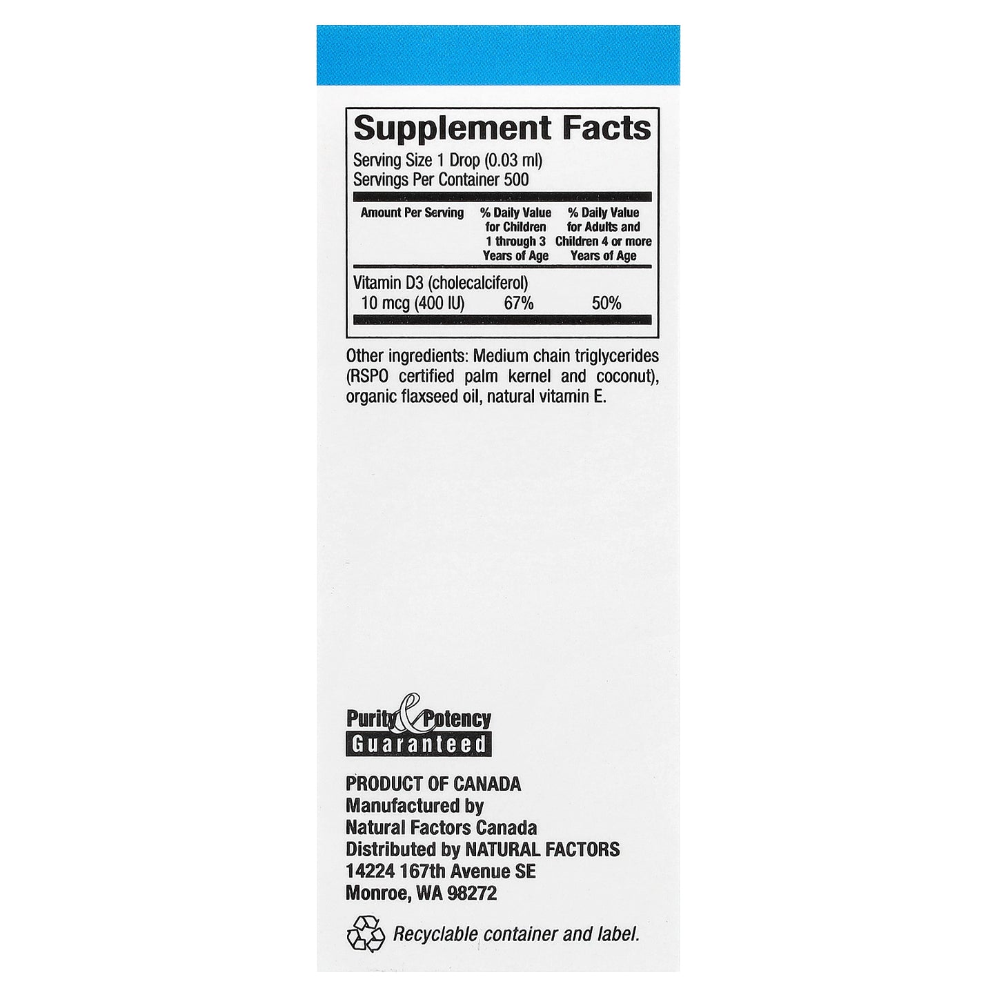 Natural Factors, Vitamin D3 Drops for Kids, Unflavored, 0.5 fl oz (15 ml)