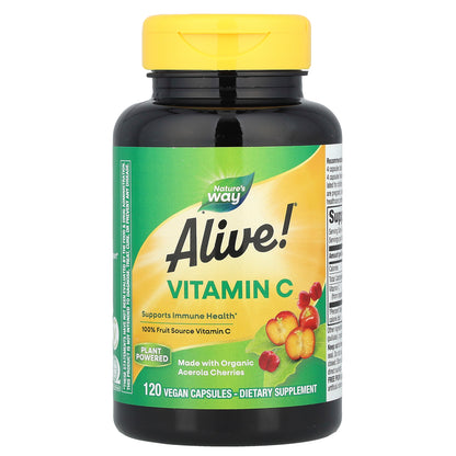 Nature's Way, Alive!®, Vitamin C, 120 Vegan Capsules (125 mg per Capsule)