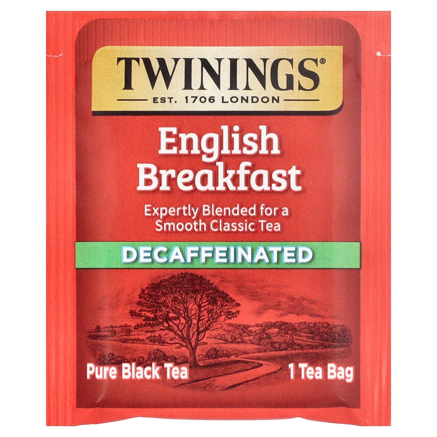 Twinings, Pure Black Tea, English Breakfast, Decaffeinated, 25 Tea Bags, 1.76 oz (50 g)