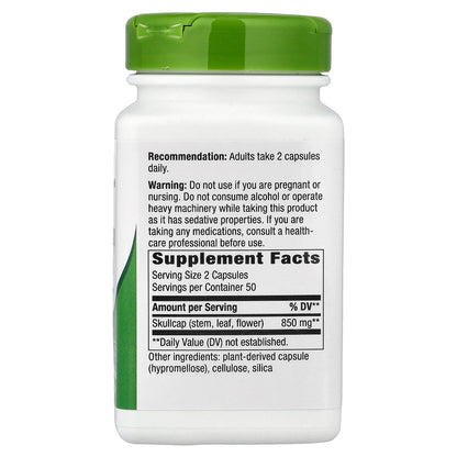 Nature's Way, Skullcap Herb, 100 Vegan Capsules (425 mg per Capsule)