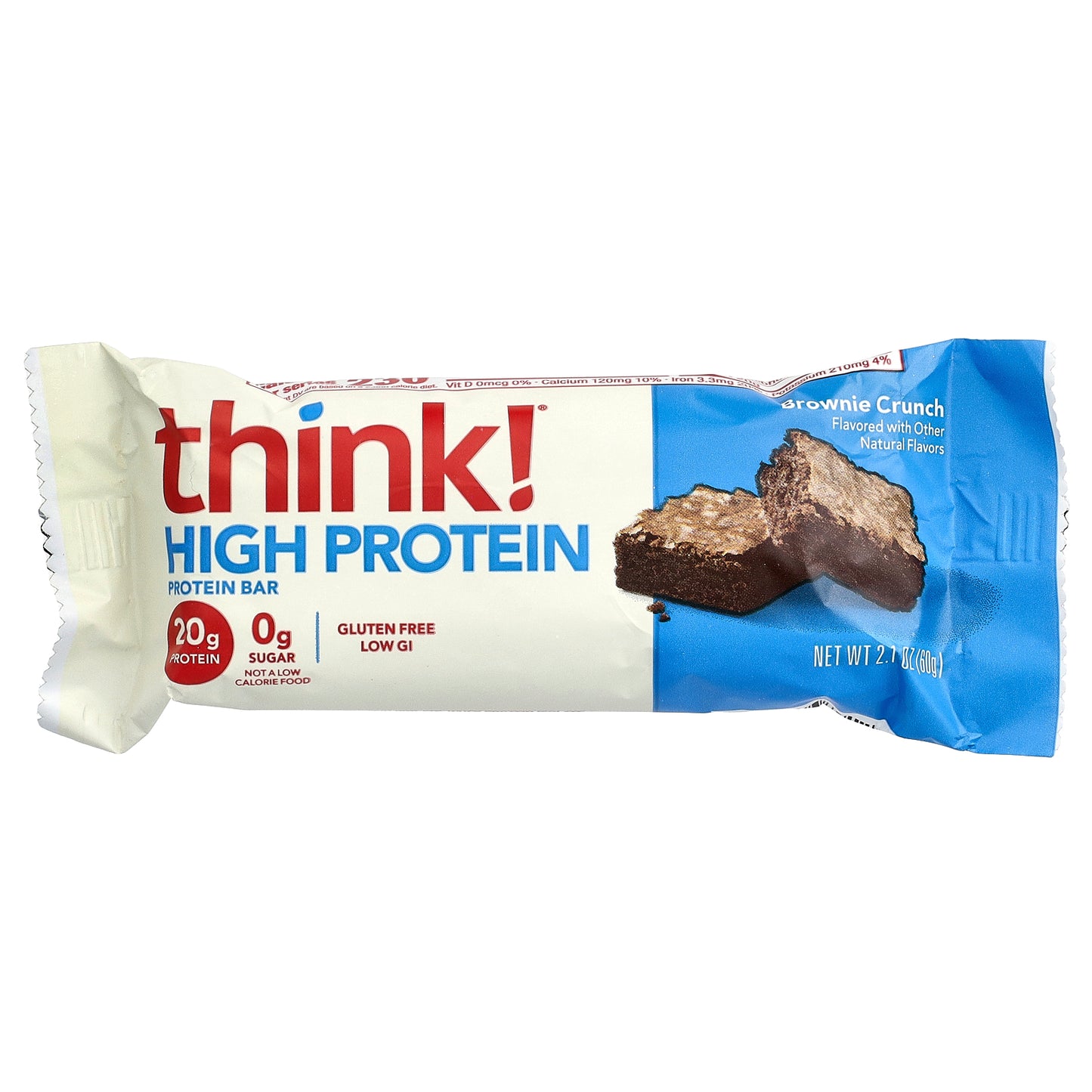Think !, High Protein Bars, Brownie Crunch, 10 Bars, 2.1 oz (60 g) Each