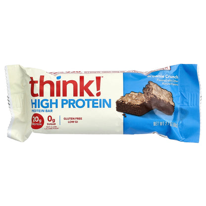 Think !, High Protein Bars, Brownie Crunch, 10 Bars, 2.1 oz (60 g) Each
