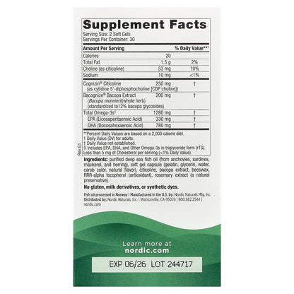 Nordic Naturals, Focus Support, Omega Blend, 60 Soft Gels