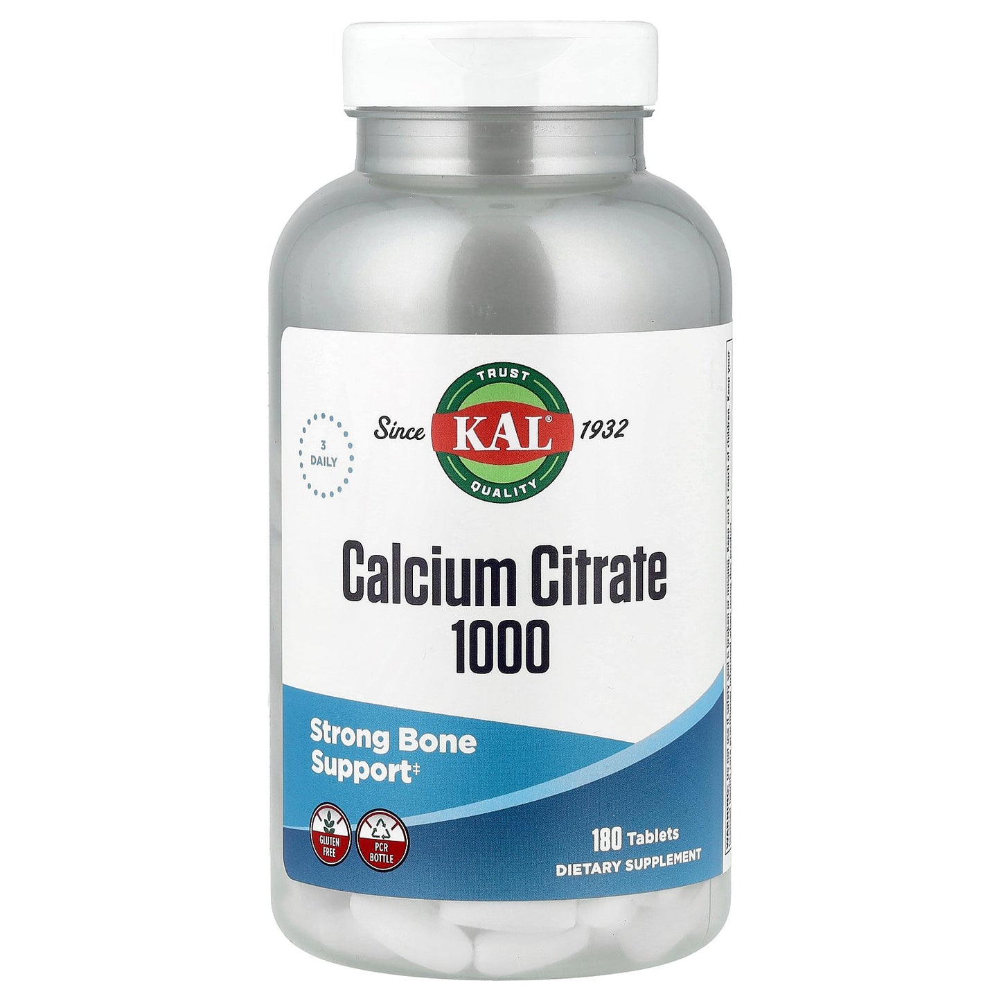 KAL, Calcium Citrate 1000, 180 Tablets (333 mg per Tablet)
