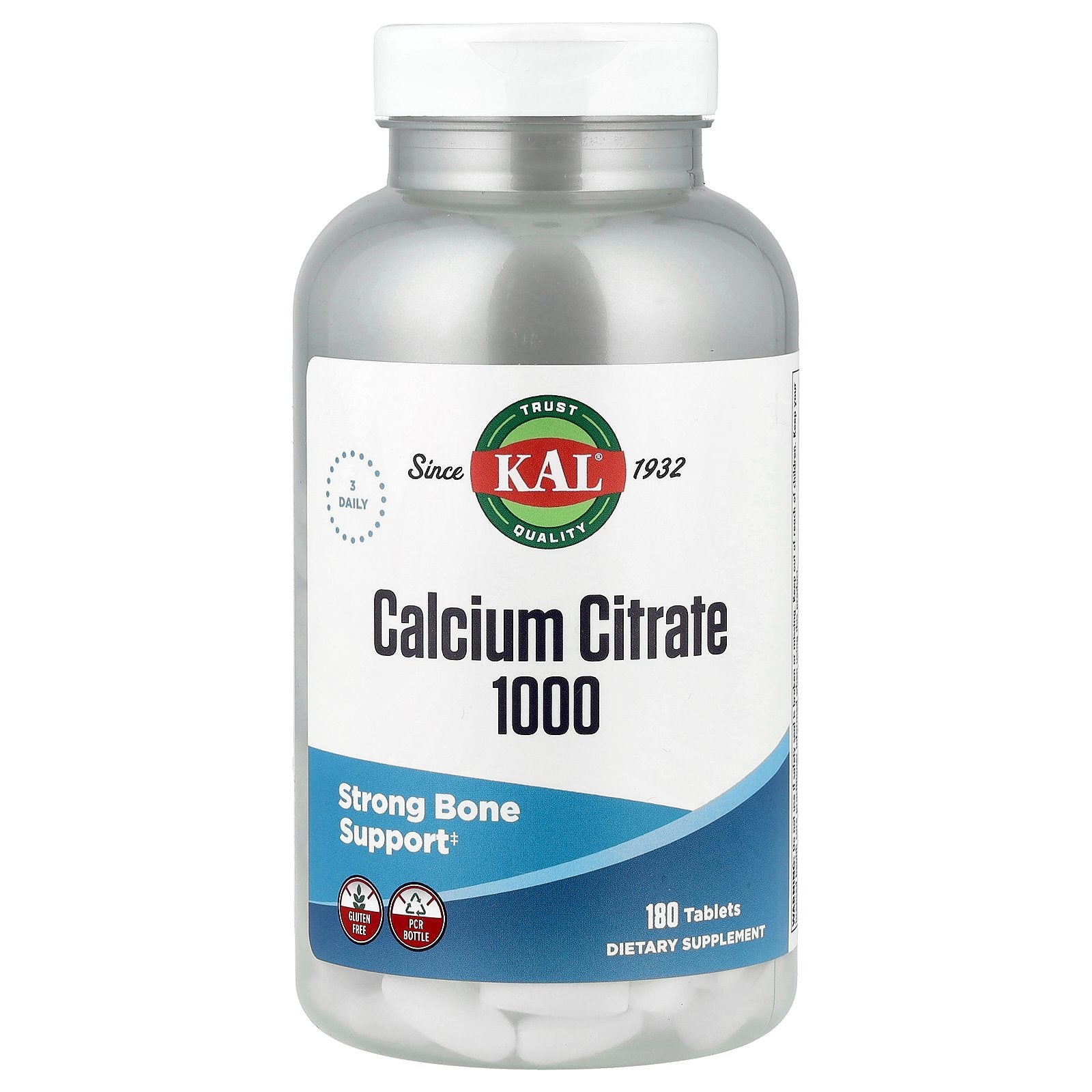 KAL, Calcium Citrate 1000, 180 Tablets (333 mg per Tablet)