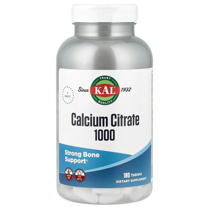 KAL, Calcium Citrate 1000, 180 Tablets (333 mg per Tablet)