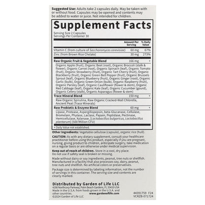 Garden of Life, Vitamin Code®, RAW Zinc™ with Vitamin C, 60 Vegan Capsules