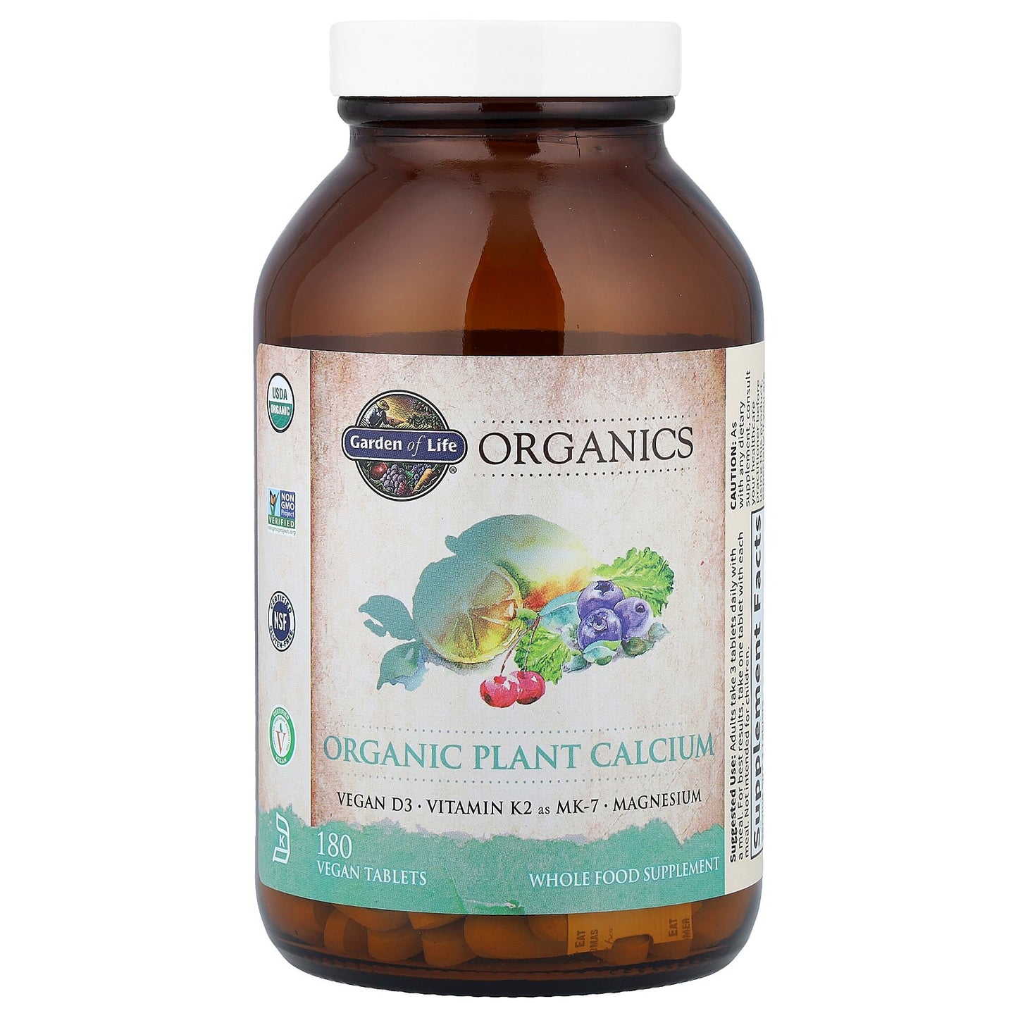 Garden of Life, Organics, Organic Plant Calcium, 180 Vegan Tablets