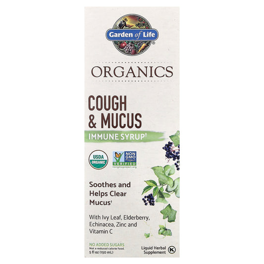 Garden of Life, Organics, Cough & Mucus Immune Syrup, 5 fl oz ( 150 ml)