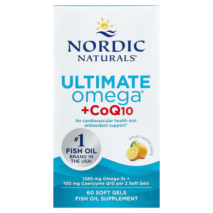 Nordic Naturals, Ultimate Omega® + CoQ10, Lemon, 60 Soft Gels