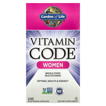 Garden of Life, Vitamin Code®, Whole Food Multivitamin, Women, 240 Vegetarian Capsules