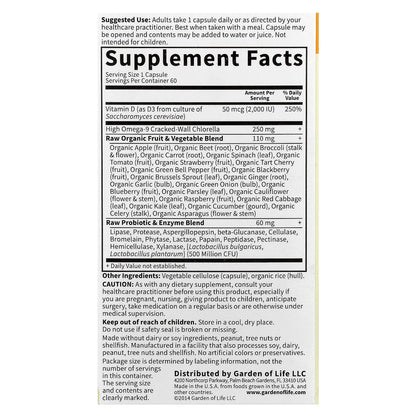 Garden of Life, Vitamin Code®, RAW D3™, 60 Vegetarian Capsules