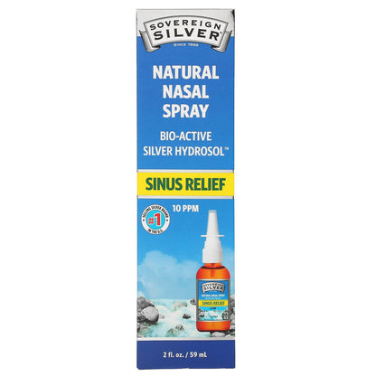 Sovereign Silver, Bio-Active Silver Hydrosol, Natural Nasal Spray, Sinus Relief, 2 fl oz (59 ml)