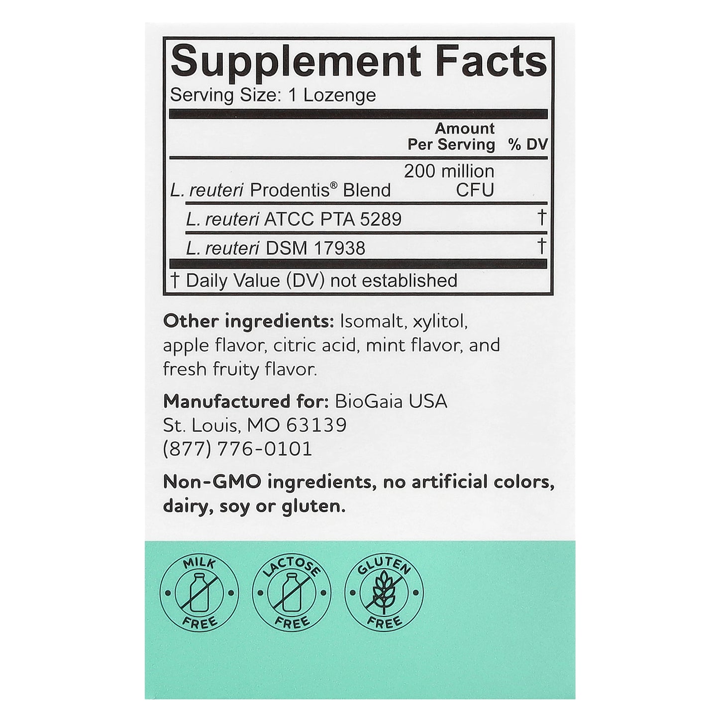 BioGaia, Prodentis Kids®, Probiotic Lozenges, Apple, 200 Million CFU, 30 Lozenges