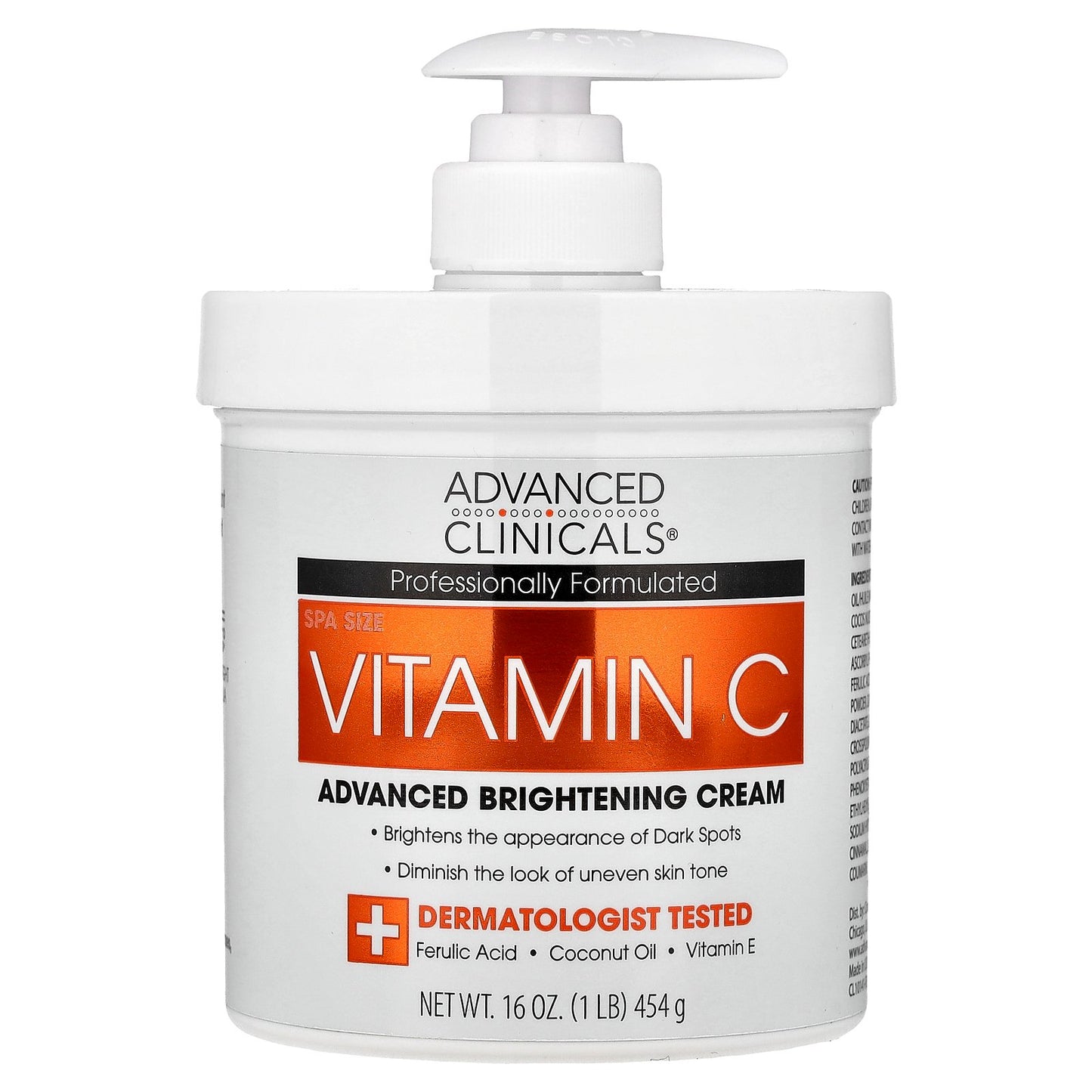 Advanced Clinicals, Vitamin C, Advanced Brightening Cream, 16 oz (454 g)