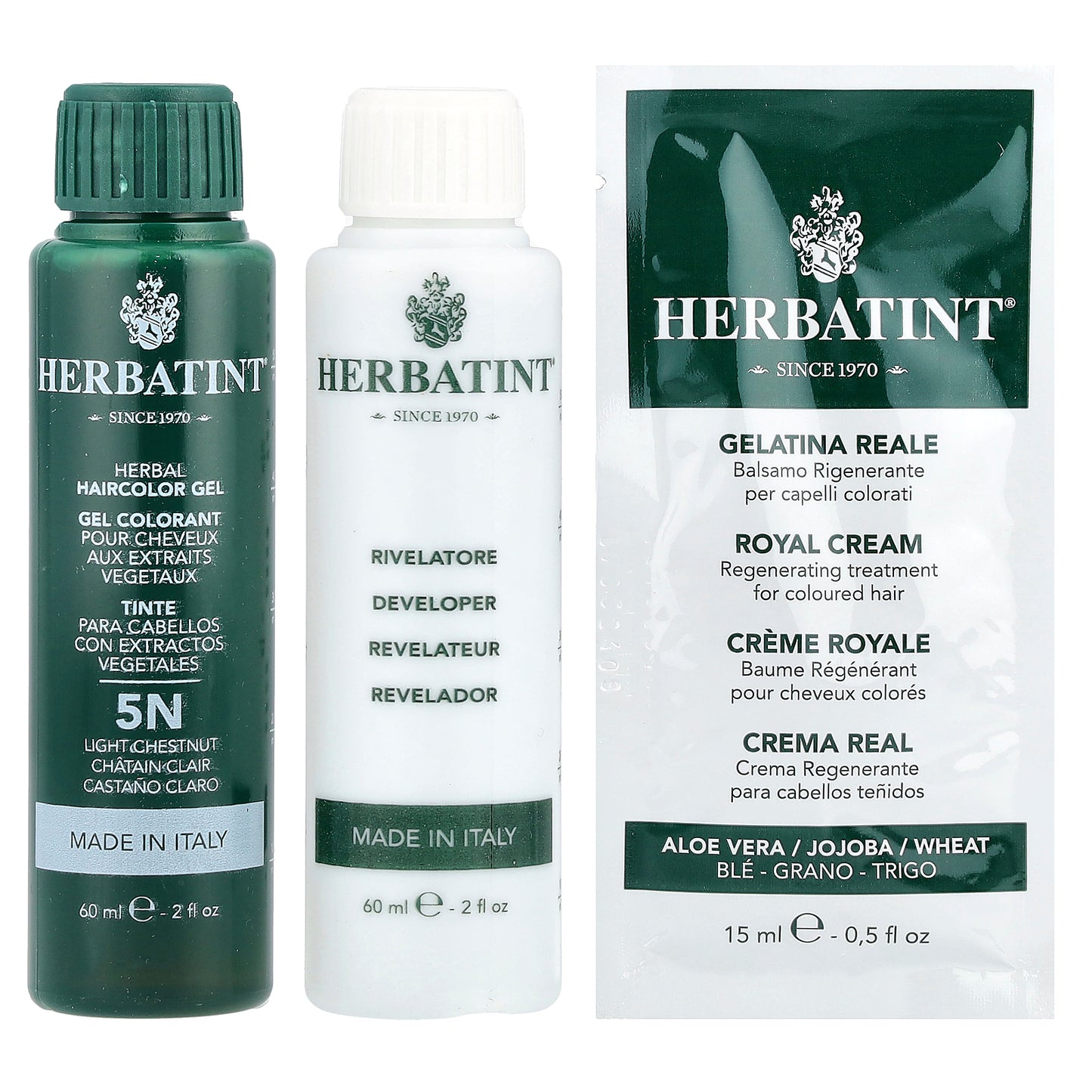 Herbatint, Permanent Haircolor Gel, 5N Light Chestnut, 4.56 fl oz (135 ml)