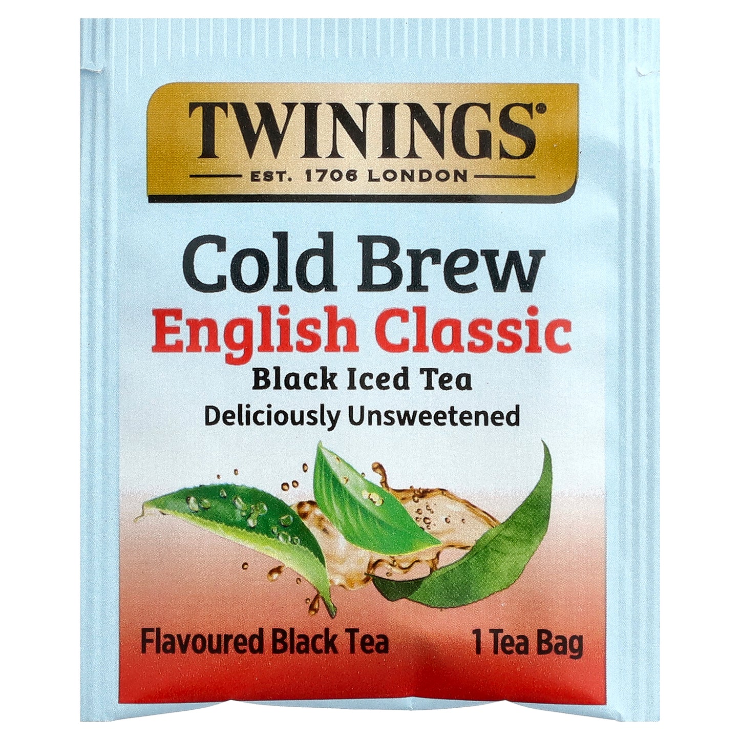 Twinings, Cold Brewed Iced Tea, Black Tea, English Classic, Unsweetened, 20 Tea Bags, 1.41 oz (40 g)