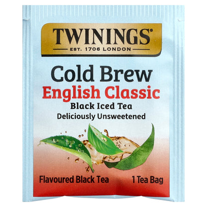 Twinings, Cold Brewed Iced Tea, Black Tea, English Classic, Unsweetened, 20 Tea Bags, 1.41 oz (40 g)