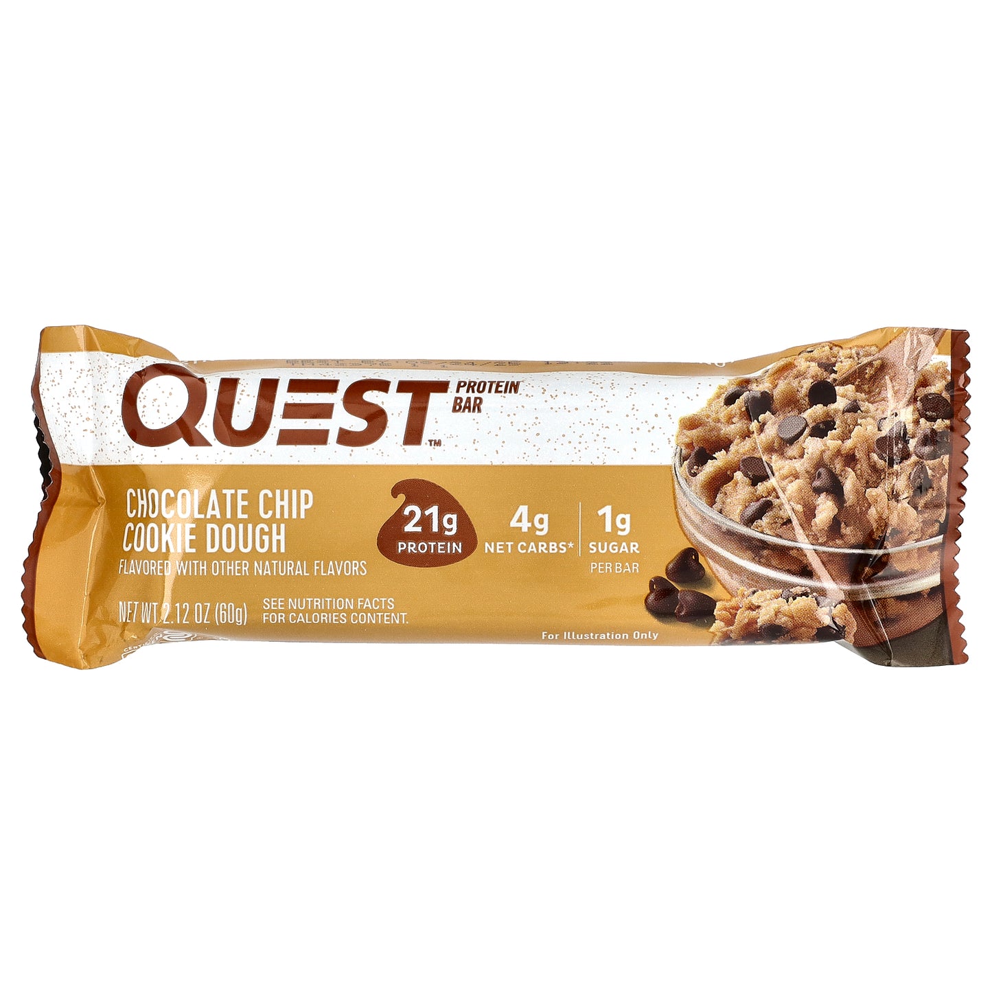 Quest Nutrition, Protein Bar, Chocolate Chip Cookie Dough, 12 Bars, 2.12 oz (60 g) Each