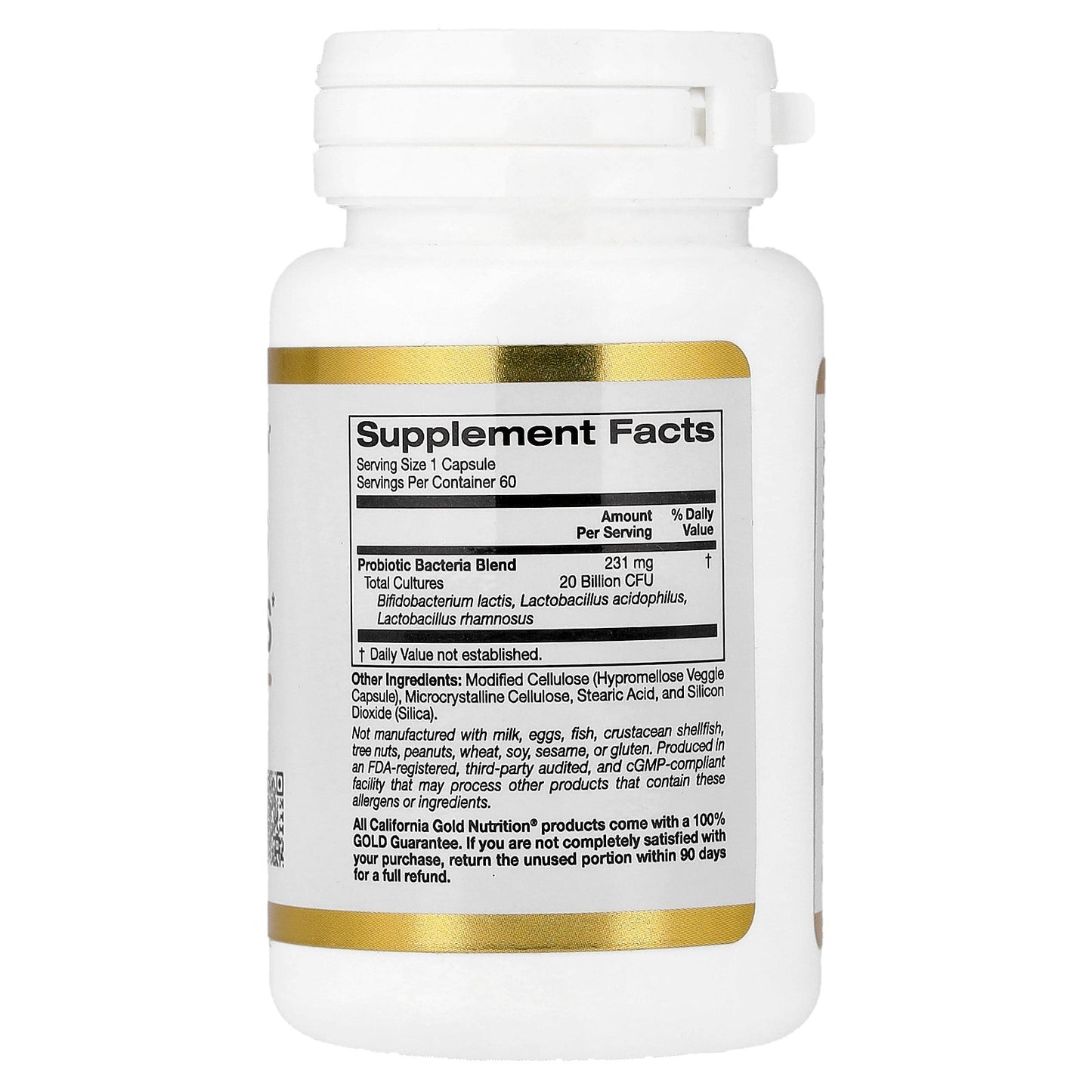 California Gold Nutrition, Women's Probiotics with Probiotic Bacteria Blend, Bifidobacterium lactis, Lactobacillus acidophilus, and Lactobacillus rhamnosus, 20 Billion CFU, 60 Veggie Capsules