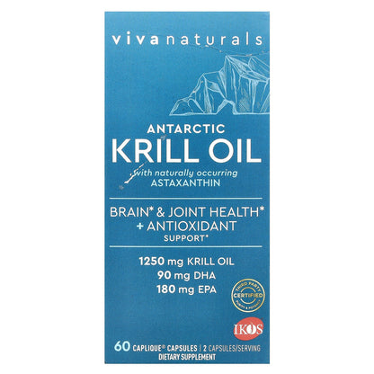 Viva Naturals, Antarctic Krill Oil with Astaxanthin, 60 Caplique® Capsules