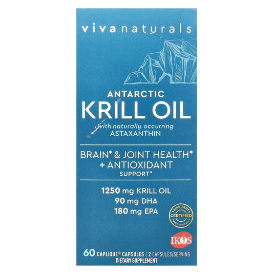 Viva Naturals, Antarctic Krill Oil with Astaxanthin, 60 Caplique® Capsules
