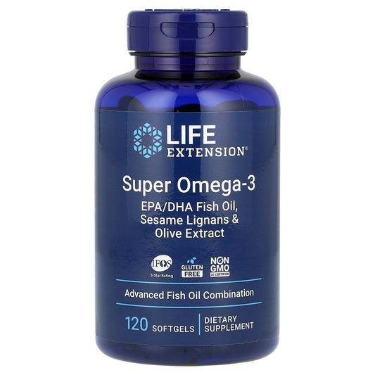 Life Extension, Super Omega-3, EPA/DHA Fish Oil, Sesame Lignans & Olive Extract, 120 Softgels