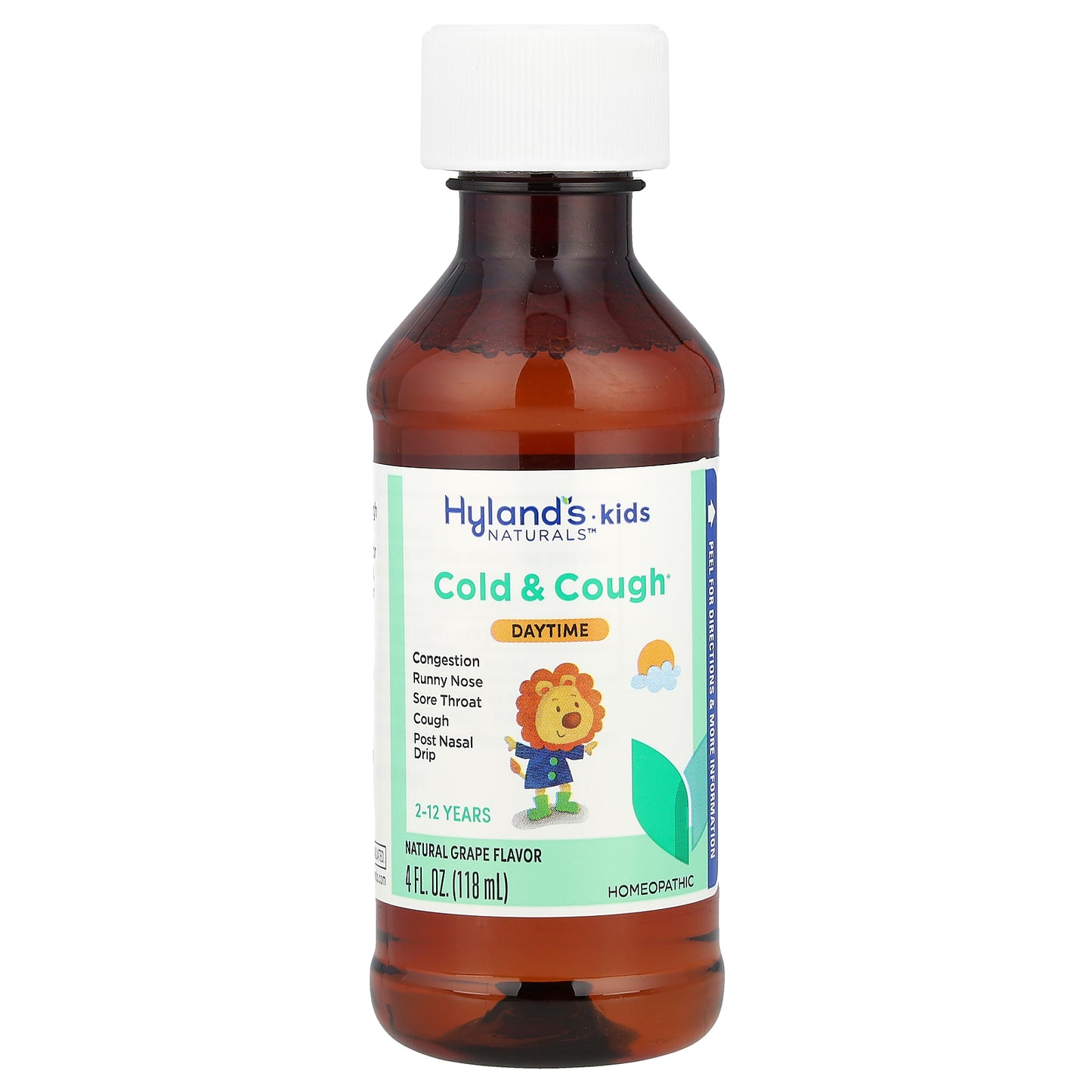 Hyland's Naturals, Kids, Cold & Cough, Daytime, Ages 2-12, Natural Grape, 4 fl oz (118 ml)