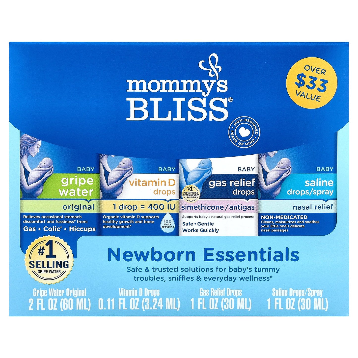 Mommy's Bliss, Newborn Essentials, 4 Piece Set
