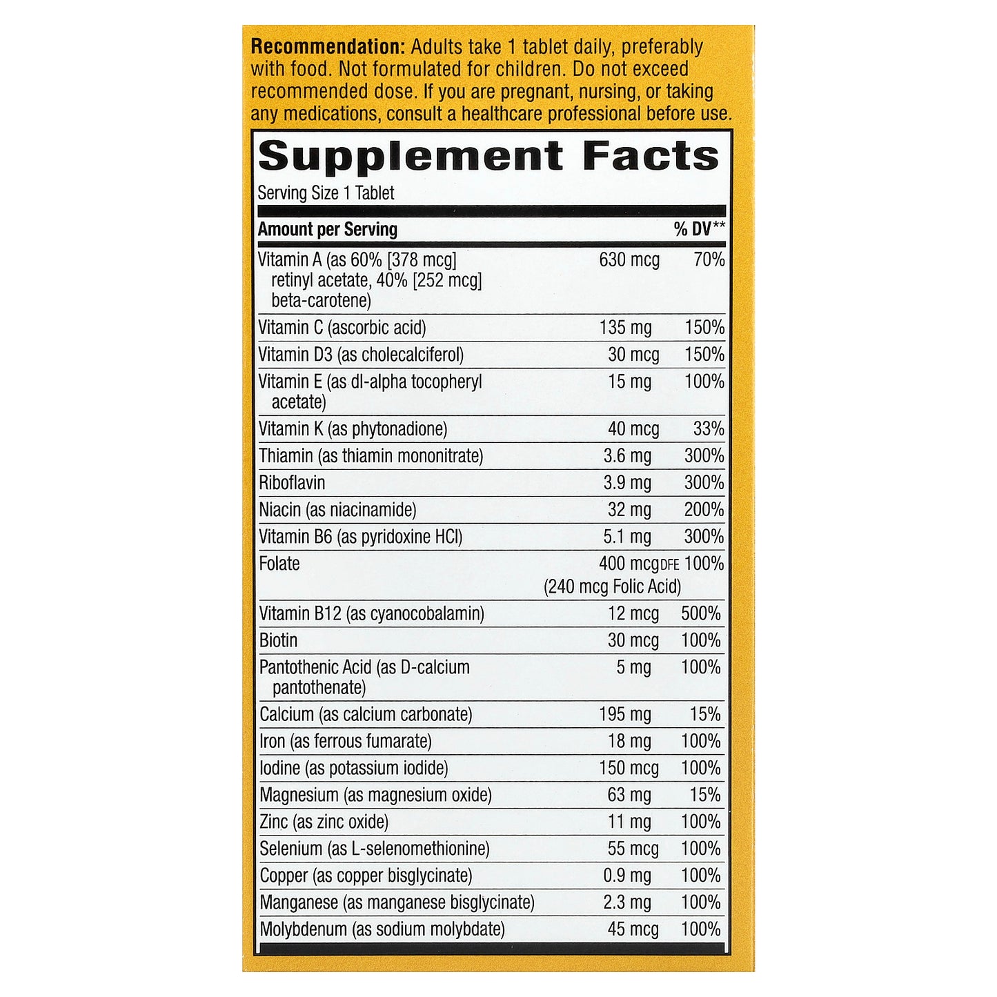 Nature's Way, Alive!® Adult Complete Multivitamin, 60 Tablets