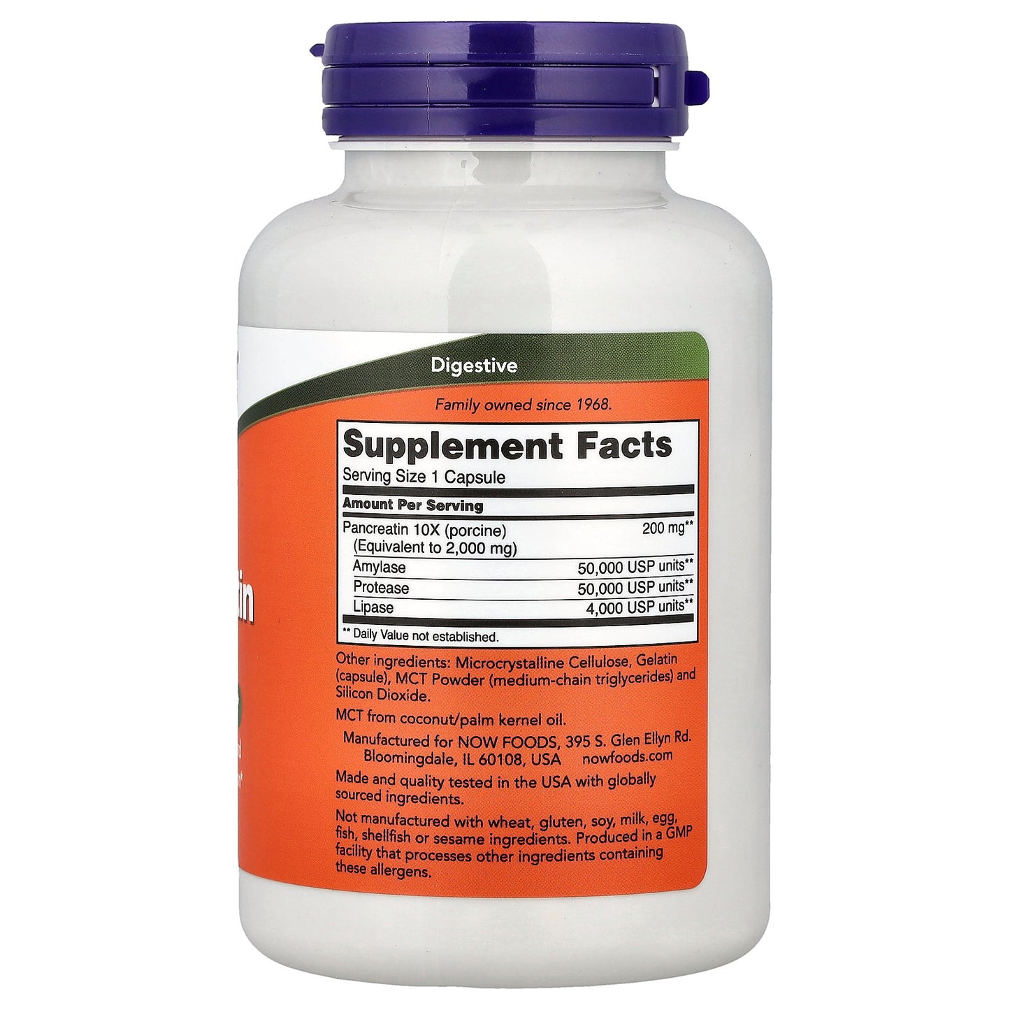 NOW Foods, Pancreatin 2000, 250 Capsules