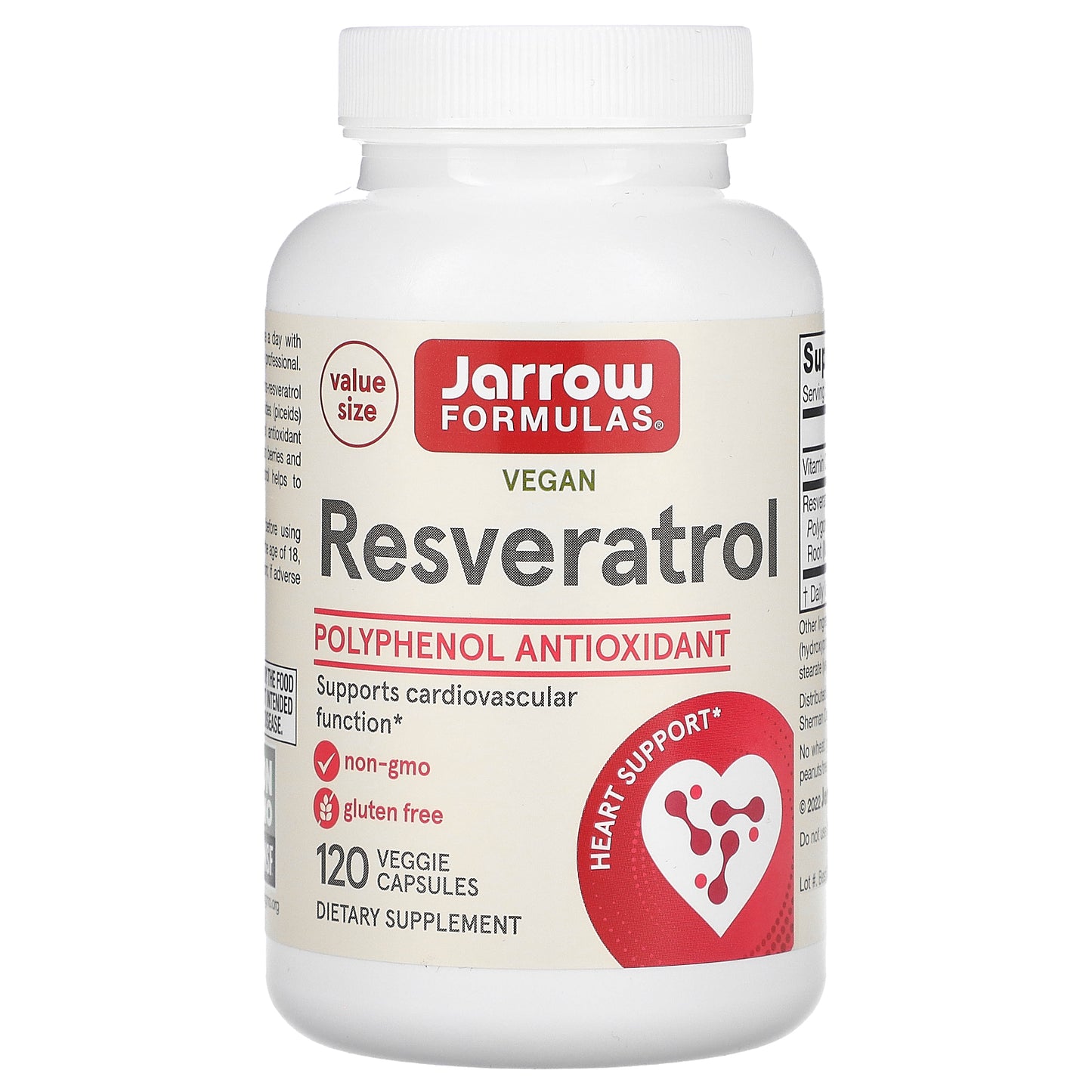 Jarrow Formulas, Resveratrol, 120 Veggie Capsules