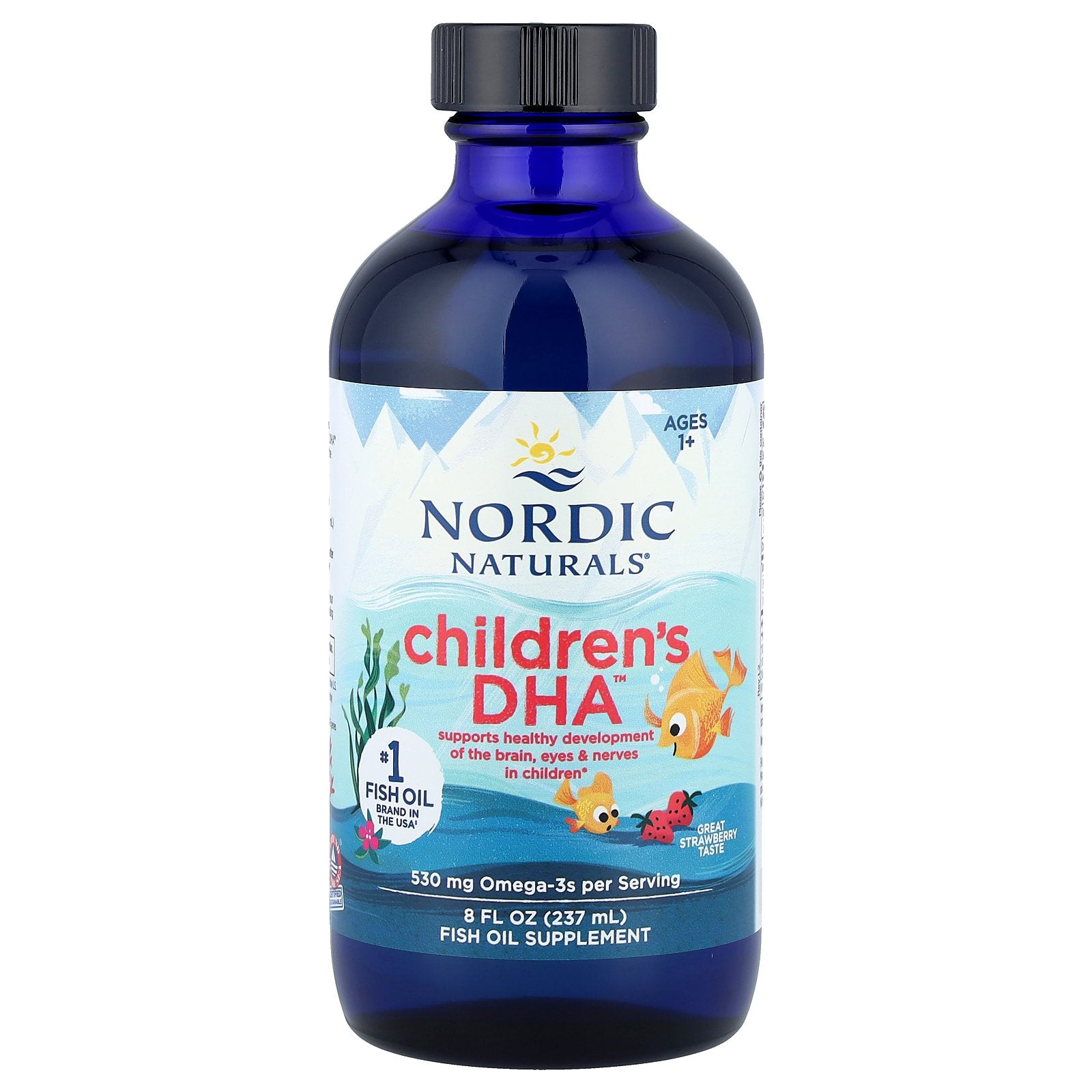 Nordic Naturals, Children's DHA™, Ages 1+, Great Strawberry, 8 fl oz (237 ml)