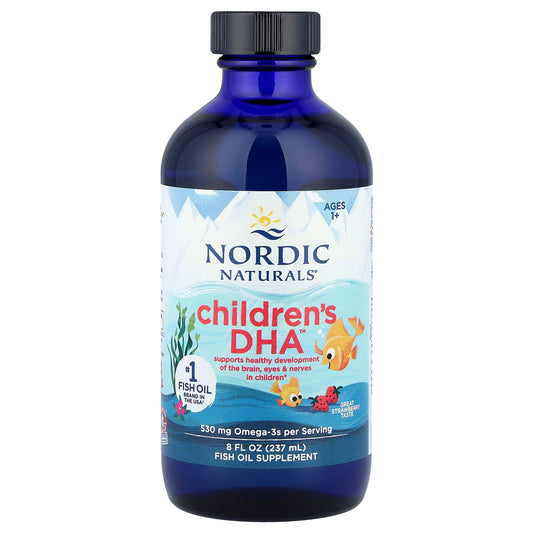 Nordic Naturals, Children's DHA™, Ages 1+, Great Strawberry, 8 fl oz (237 ml)