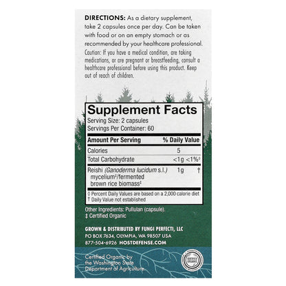 Host Defense, Mushrooms™, Reishi, 120 Capsules
