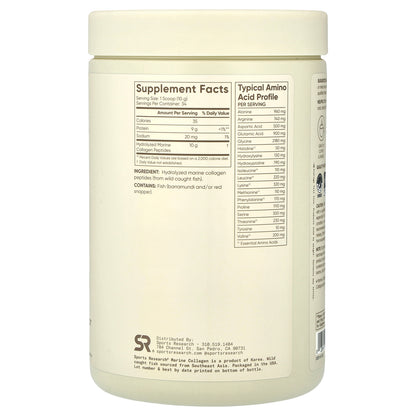Sports Research, Marine Collagen, Unflavored, 12 oz (340 g)