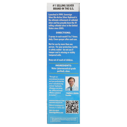 Sovereign Silver, Bio-Active Silver Hydrosol, Natural Nasal Spray, Sinus Relief, 2 fl oz (59 ml)